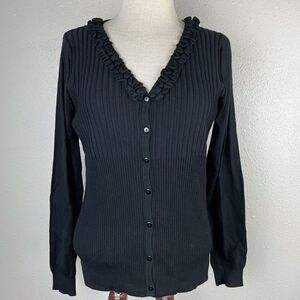 Luciano Dante Black Cardigan Top Size L EUC